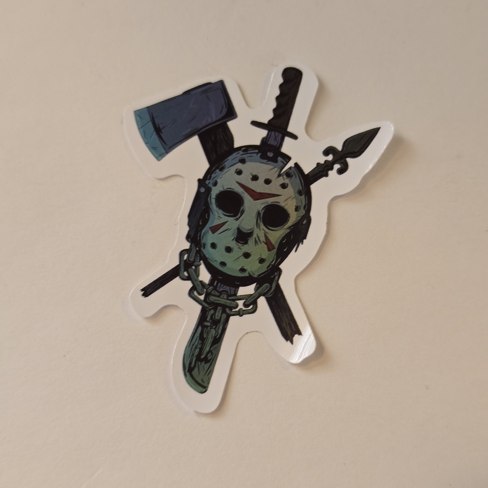 10/$10 Jason Vorhees Mask and Weapons Sticker